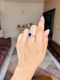 Thumbnail for 925 Silver Drop Blue Ring