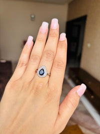 Thumbnail for 925 Silver Drop Blue Ring