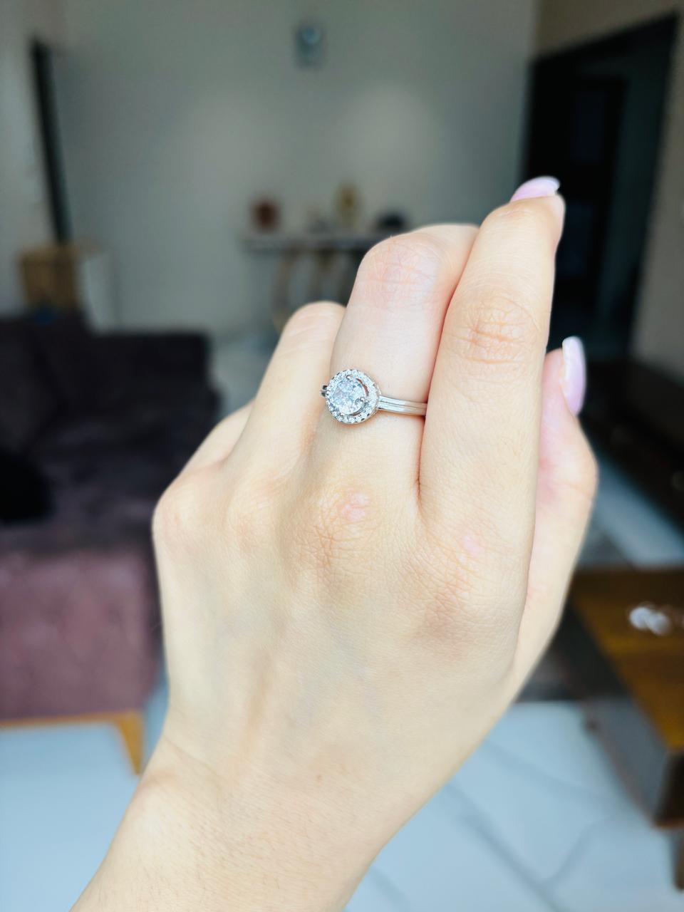 925 Silver Halo Ring