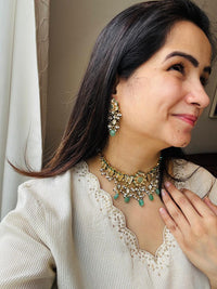 Thumbnail for Mint Blossom Kundan Necklace Set