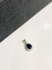Thumbnail for 925 Silver Blue Drop Pendant Set
