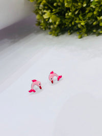Thumbnail for 925 Silver Pink Dolphin Earrings