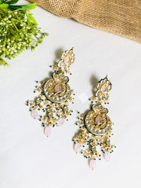 Thumbnail for Pink Kundan Earrings