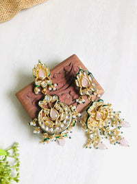 Thumbnail for Pink Kundan Earrings