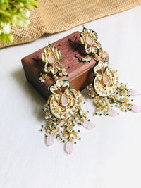 Thumbnail for Pink Kundan Earrings
