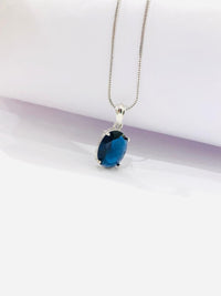 Thumbnail for Oval Blue Pendant Set