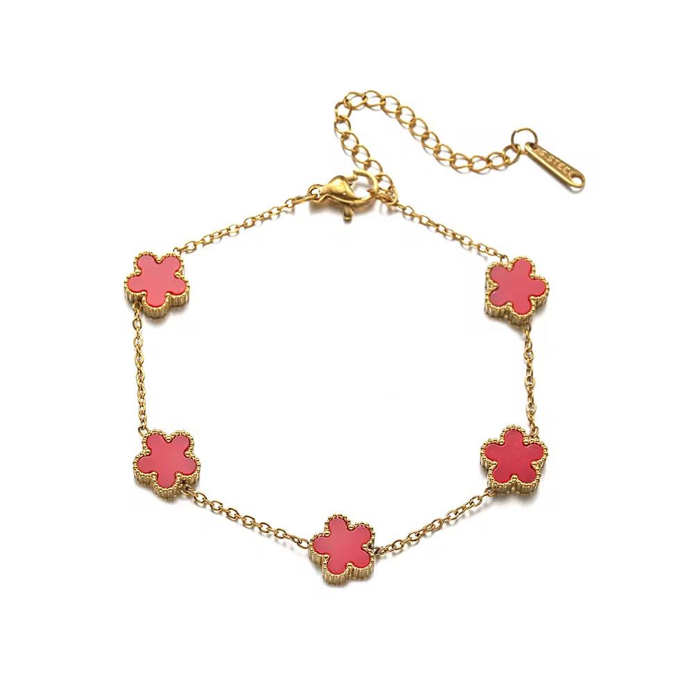 Red Flower Bracelet