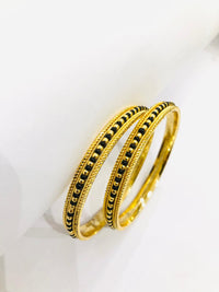Thumbnail for Golden Black Beads Bangle