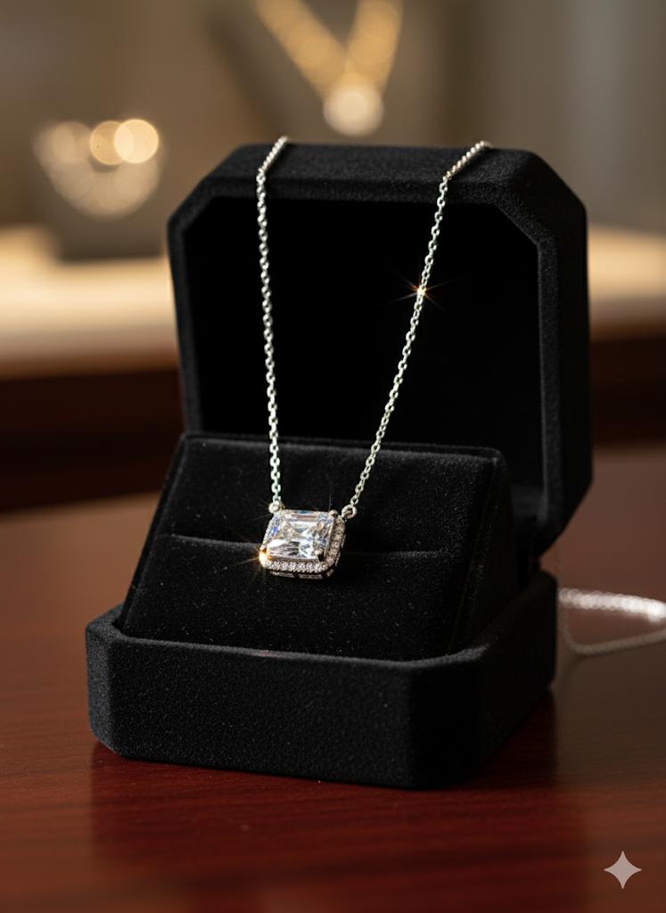 925 Silver Baguette Stone Chain