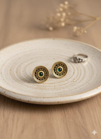 Thumbnail for Antique Green Round Earrings
