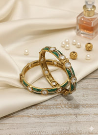 Thumbnail for Emerald Polki Bangle