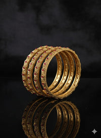 Thumbnail for Ruby Stone Antique Bangle