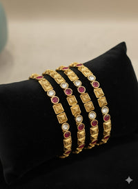 Thumbnail for Antique Ruby White Stone Bangle