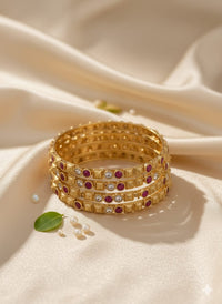Thumbnail for Antique Ruby White Stone Bangle