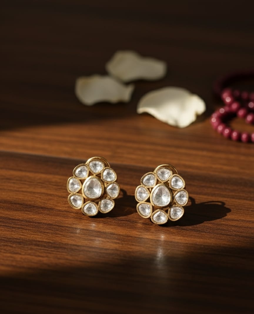 Drop Polki Earrings