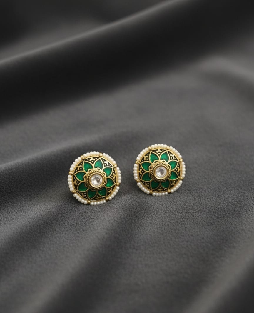 Emerald Beads Earrings