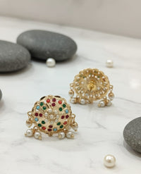 Thumbnail for Multi Jadau Pearl Earrings