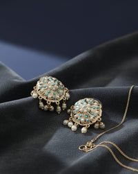 Thumbnail for Turquoise Jadau Pearl Earrings