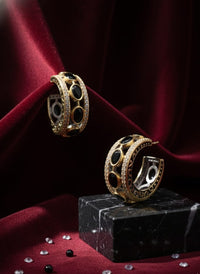 Thumbnail for Black Shimmer Hoops Earrings