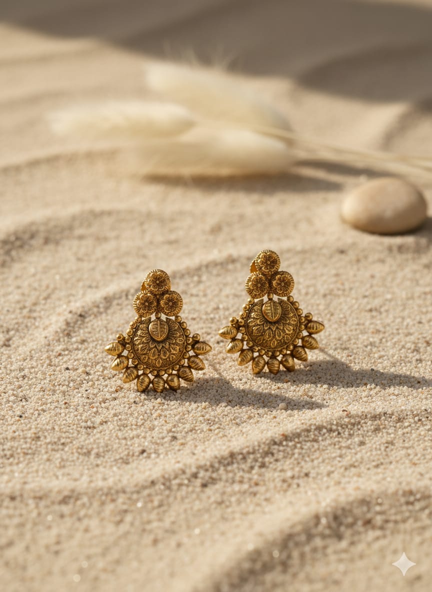 Golden Flower Earrings