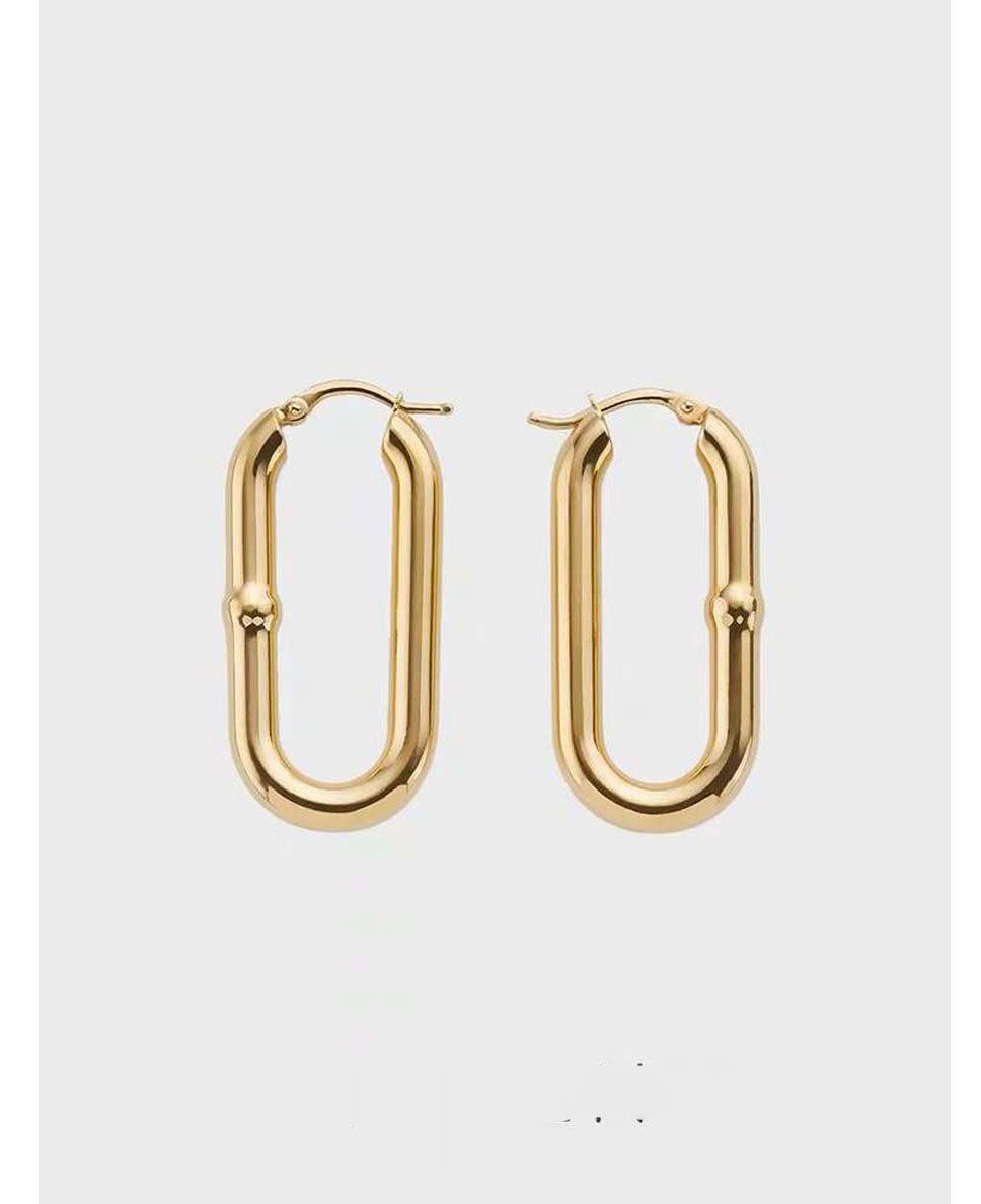 Rectangle Gold Hoop Earrings