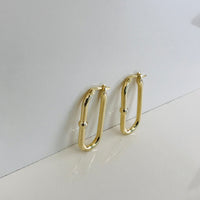 Thumbnail for Rectangle Gold Hoop Earrings
