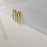 Thumbnail for Rectangle Gold Hoop Earrings
