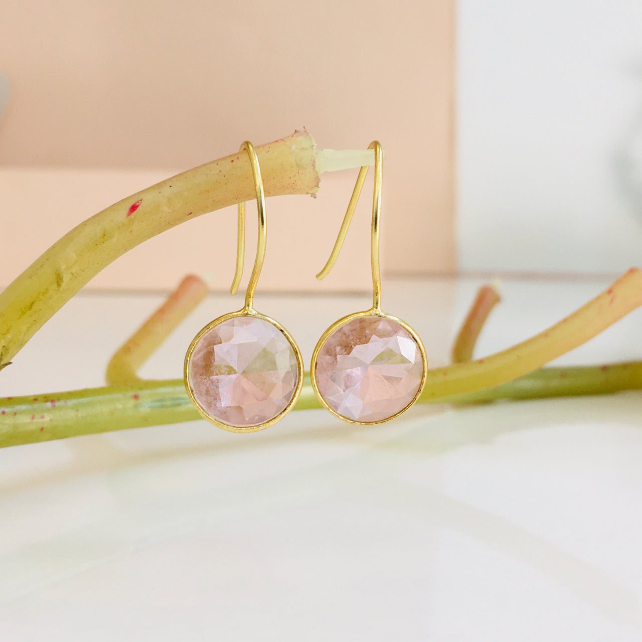Rose Quartz Drop Earrings
