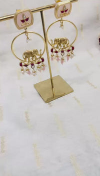 Pink Elephant Motif Earrings