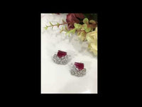 Ruby Crystal Diamond Stud Earrings Zayn Luxury Jewellery
