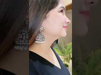 Bronze Pearl Hanging Jhumki Earrings Zayn Luxury Jewellery