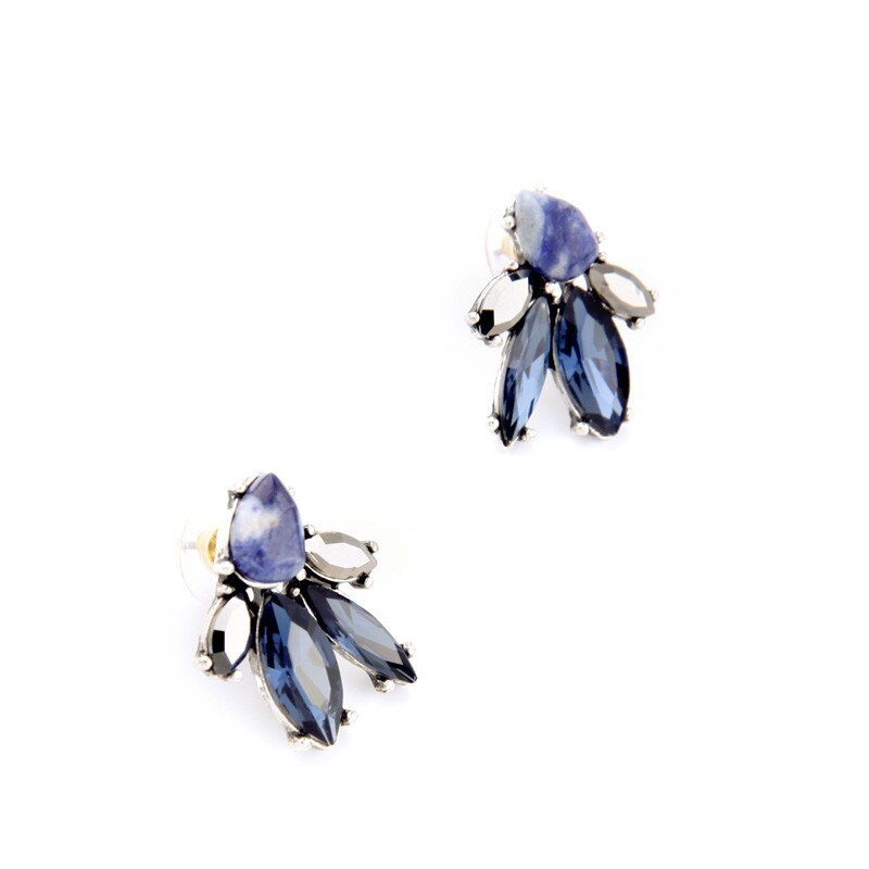 Blue Crystal Stud Earrings Zayn Luxury Jewellery