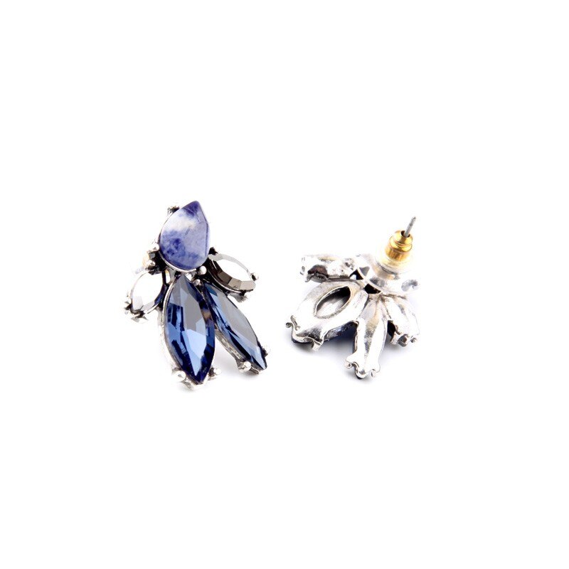 Blue Crystal Stud Earrings Zayn Luxury Jewellery