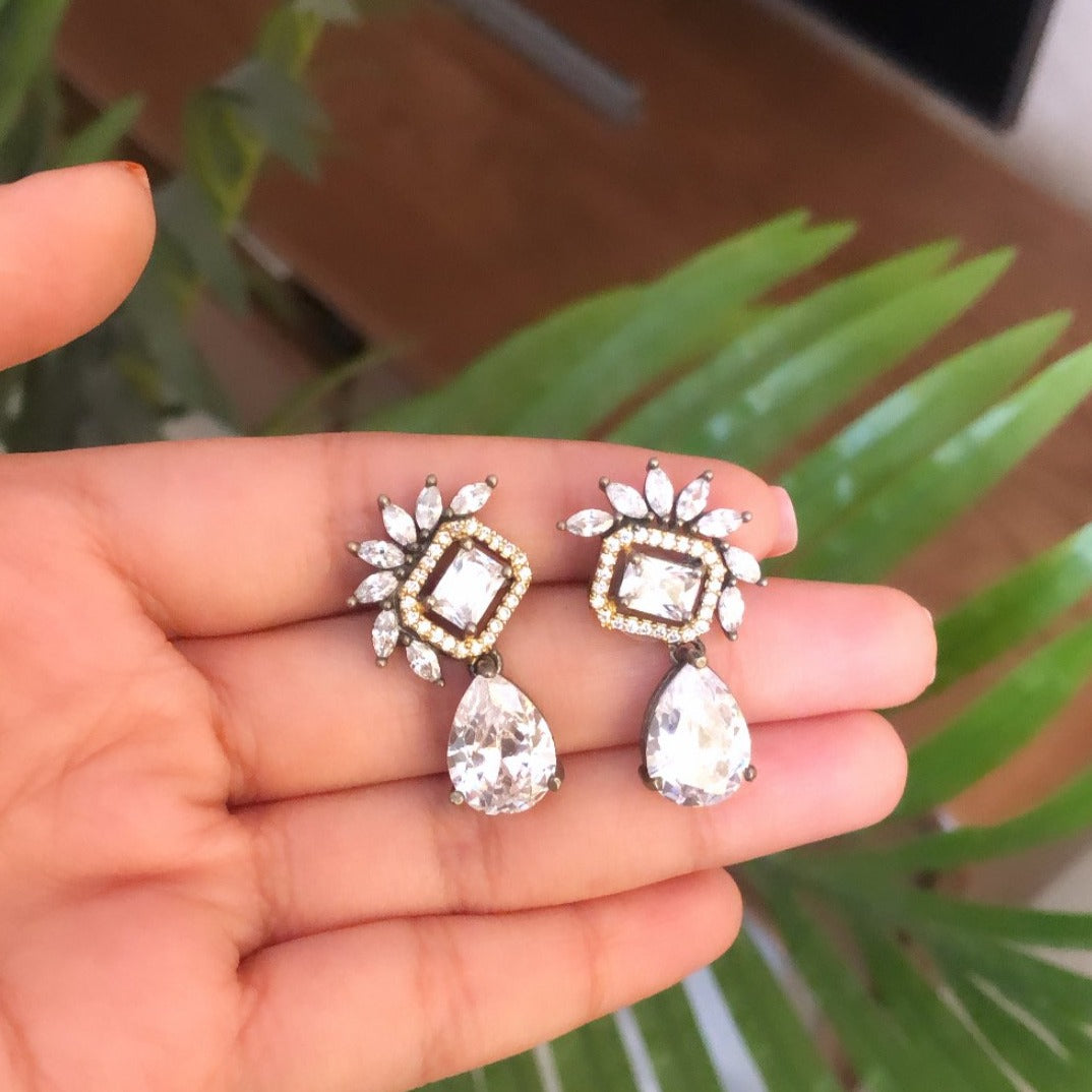 Crystal Pear Drop Earrings Zayn Luxury Jewellery