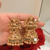 Thumbnail for Temple Jhumka Earrings Zayn Luxury Jewellery