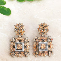 Thumbnail for Bronze Diamond Square Earrings Zayn Luxury Jewellery