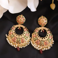 Thumbnail for Multi Jadau Pearl Chand Bali Earrings Zayn Luxury Jewellery