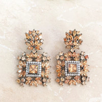 Thumbnail for Bronze Diamond Square Earrings Zayn Luxury Jewellery