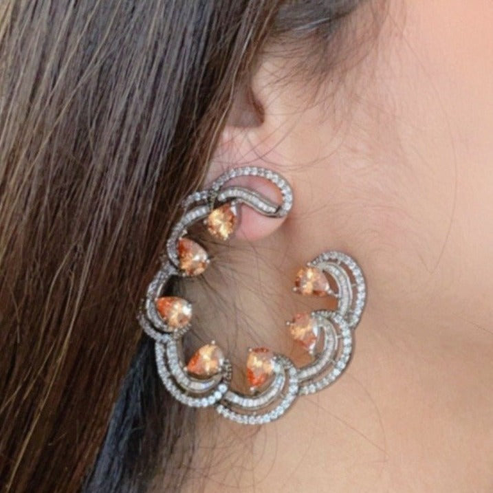 Champagne Moon Earrings Zayn Luxury Jewellery