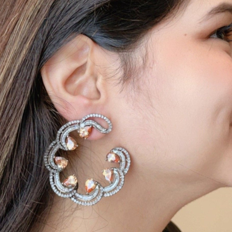 Champagne Moon Earrings Zayn Luxury Jewellery