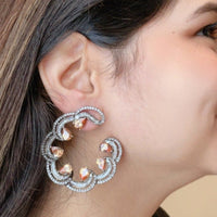 Thumbnail for Champagne Moon Earrings Zayn Luxury Jewellery