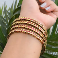 Thumbnail for Gold Ruby Bangles Zayn Luxury Jewellery