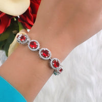 Thumbnail for Oval Shaped Ruby Bracelet Zayn Luxury Jewellery