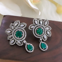 Thumbnail for Emerald Drop Floral Earrings Zayn Luxury Jewellery