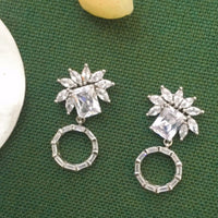 Thumbnail for Round Baguette Drop Earrings Zayn Luxury Jewellery