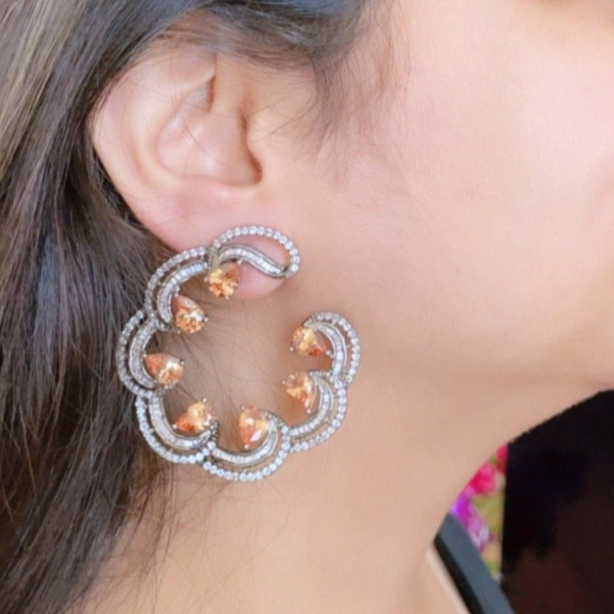 Champagne Moon Earrings Zayn Luxury Jewellery