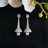 Thumbnail for Diamond Pearl Drop Cocktail Earrings Zayn Luxury Jewellery