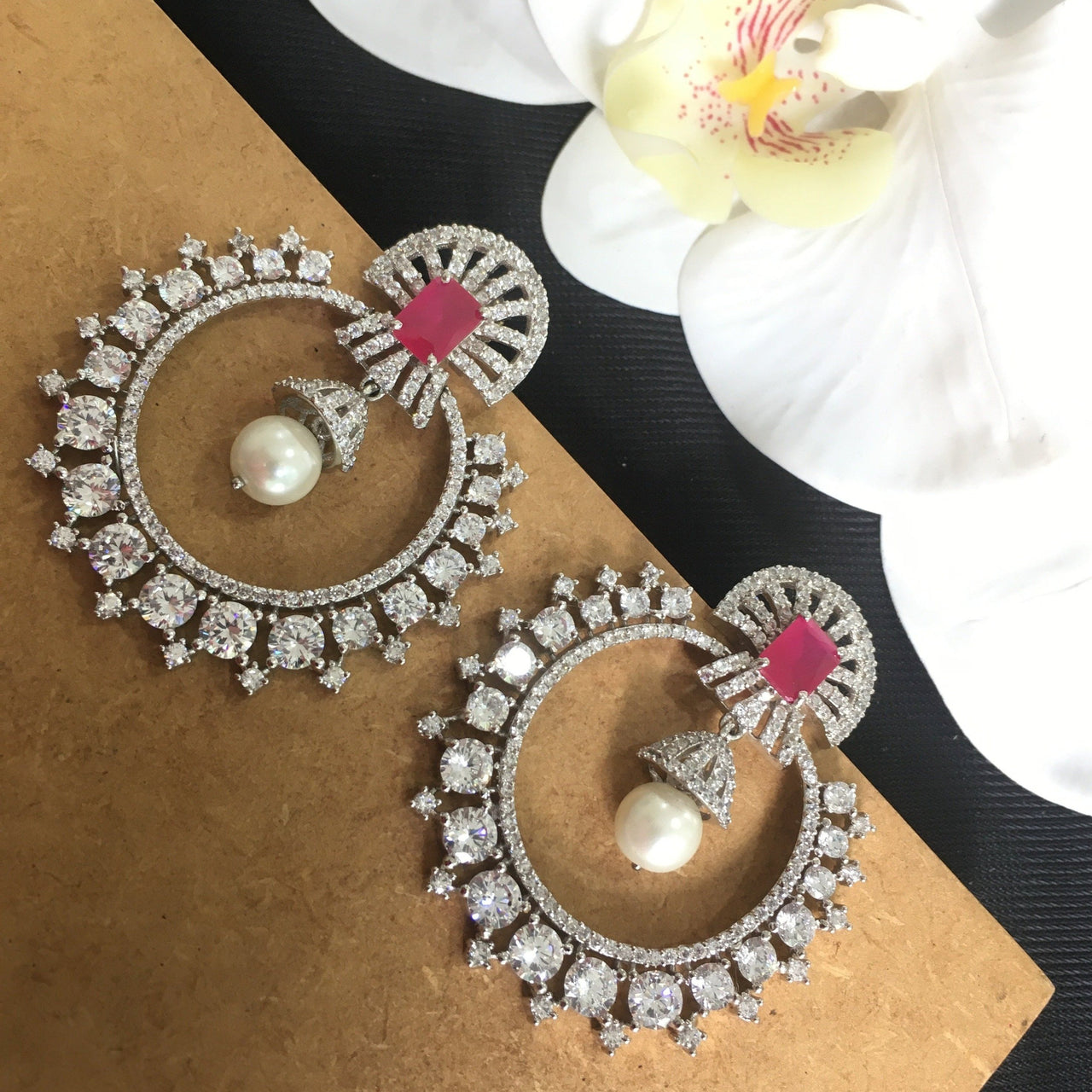 Diamond Ruby Dangler Earrings Zayn Luxury Jewellery