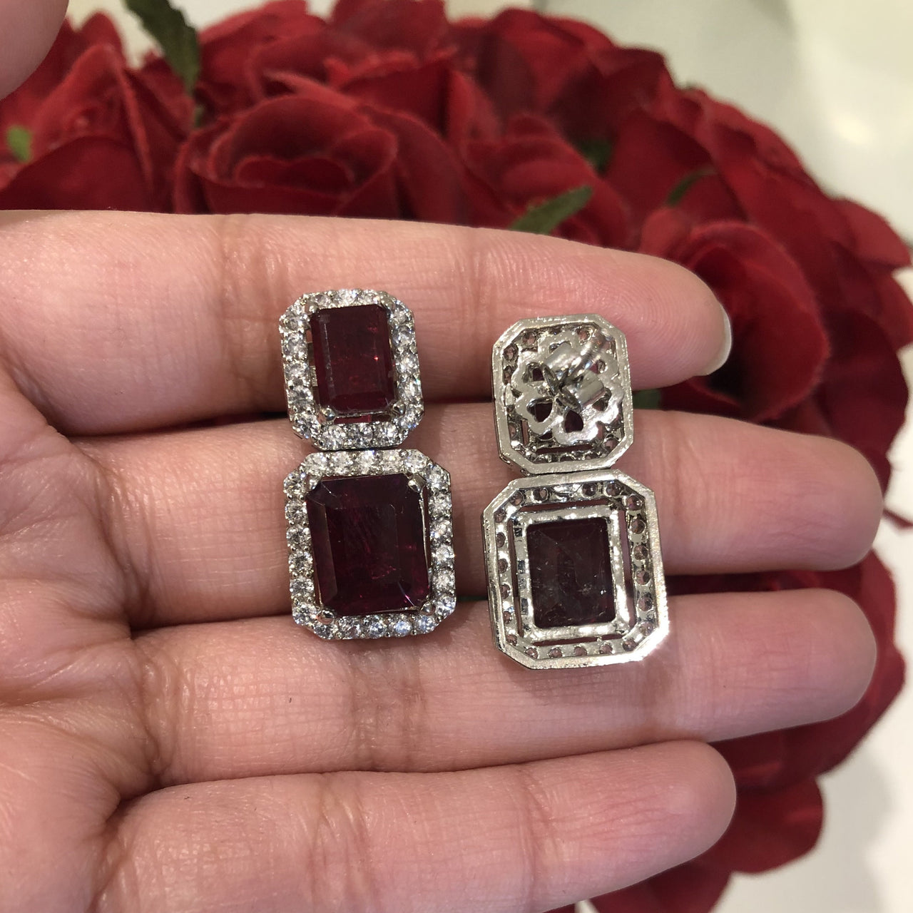 Ruby Doublet Earrings Zayn Luxury Jewellery