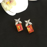 Thumbnail for Orange Crystal Stud Earrings Zayn Luxury Jewellery